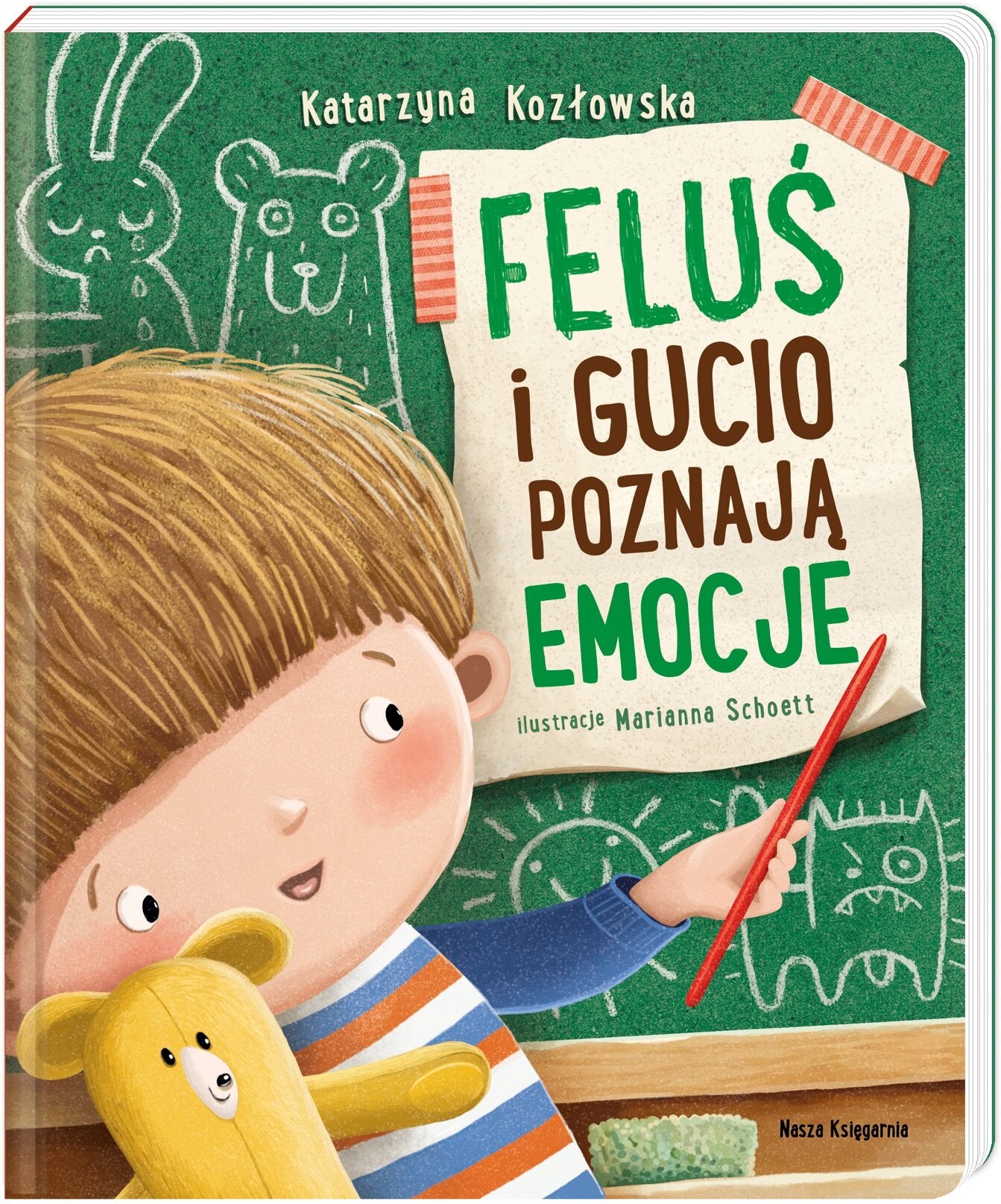 "Feluś i Gucio poznają emocje" - książeczka Katarzyny Kozłowskiej Wydawnictwo Nasza Księgarnia 1+