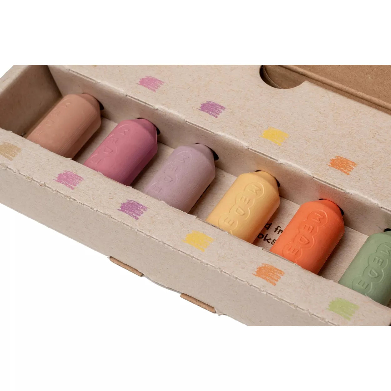 Kredki z wosku pszczelego JUNIOR PASTEL (6 kolorów) od Medenki 100%naturalne 1+
