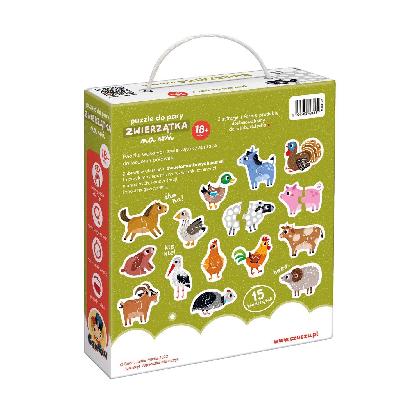 Puzzle do Pary od CzuCzu "Zwierzątka na Wsi" dla Maluszków 18m+