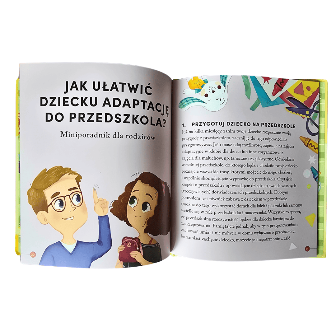 Karty książki "Hela sama idzie do przedszkola" od Wydawnictwa Wilga.