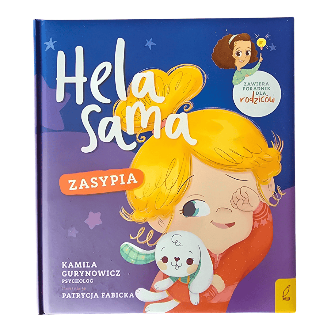 Przód okładki "Hela sama zasypia" od Wydawnictwa Wilga.