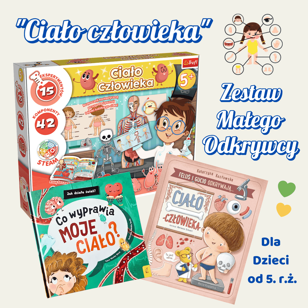 Zdjęcie promujące zestaw "Ciało Człowieka - Zestaw Małego Odkrywcy| Kraina Milusi.