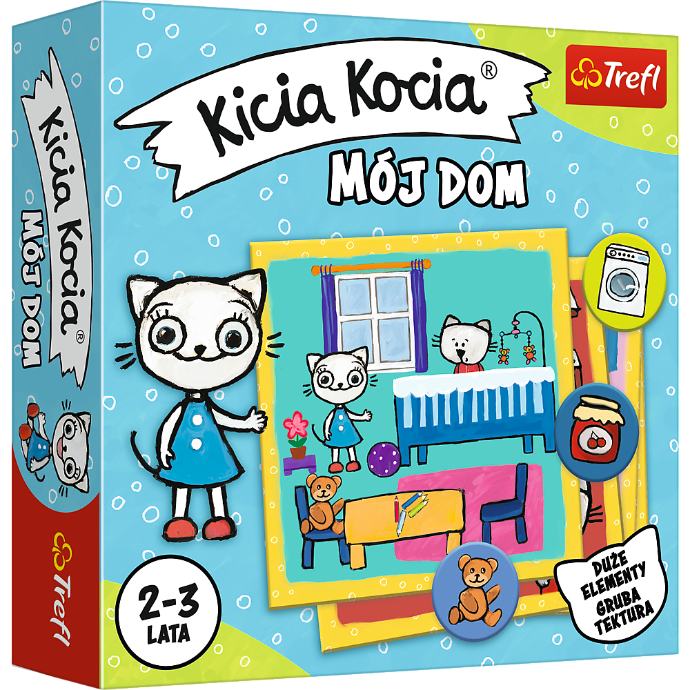 Okładka gry "Kicia Kocia Mój Dom" od firmy Trefl.