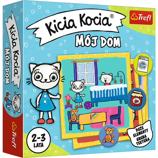 Okładka gry "Kicia Kocia Mój Dom" od firmy Trefl.