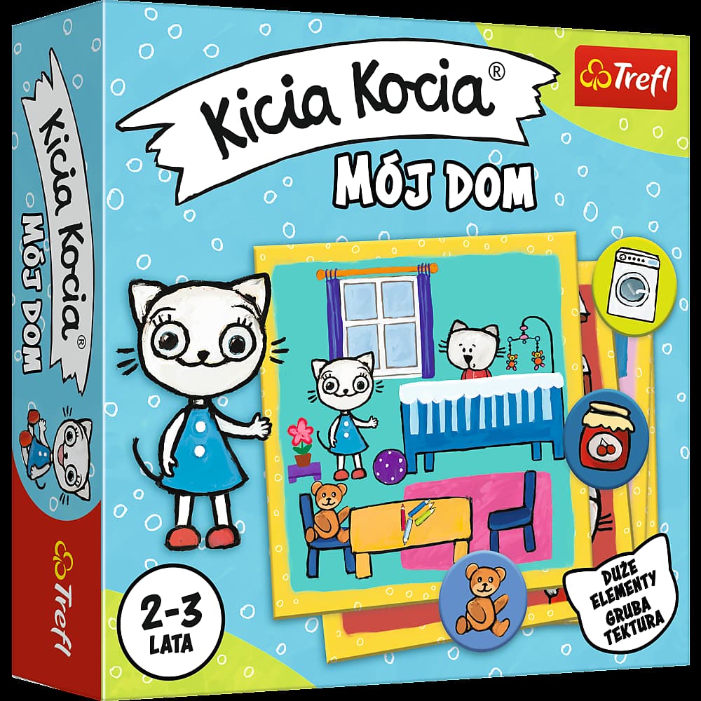 Okładka gry "Kicia Kocia Mój Dom" od firmy Trefl.
