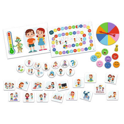Elementy gry edukacyjnej "Emocje".