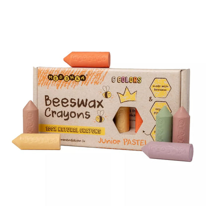 Kredki z wosku pszczelego JUNIOR PASTEL (6 kolorów) od Medenki 100%naturalne 1+