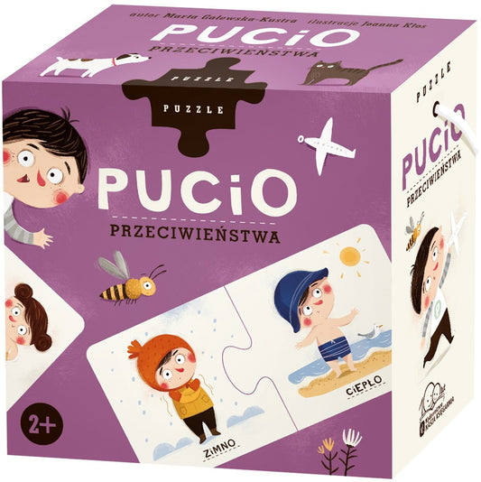 Pucio. Przeciwieństwa - puzzle dwuelementowe z Wydawnictwa Nasza Księgarnia 2+