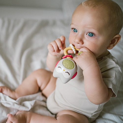 Grzechotka z dźwiękiem od Babyono 3m+