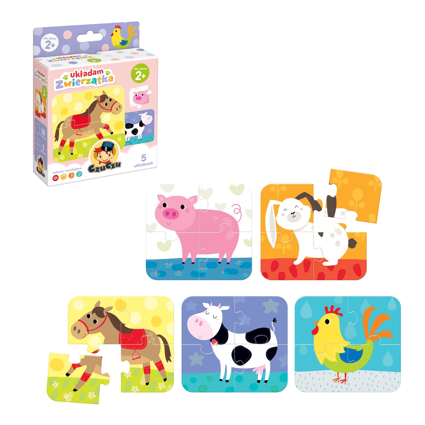 Puzzle "Układam Zwierzątka" od CzuCzu dla Maluszków 2+