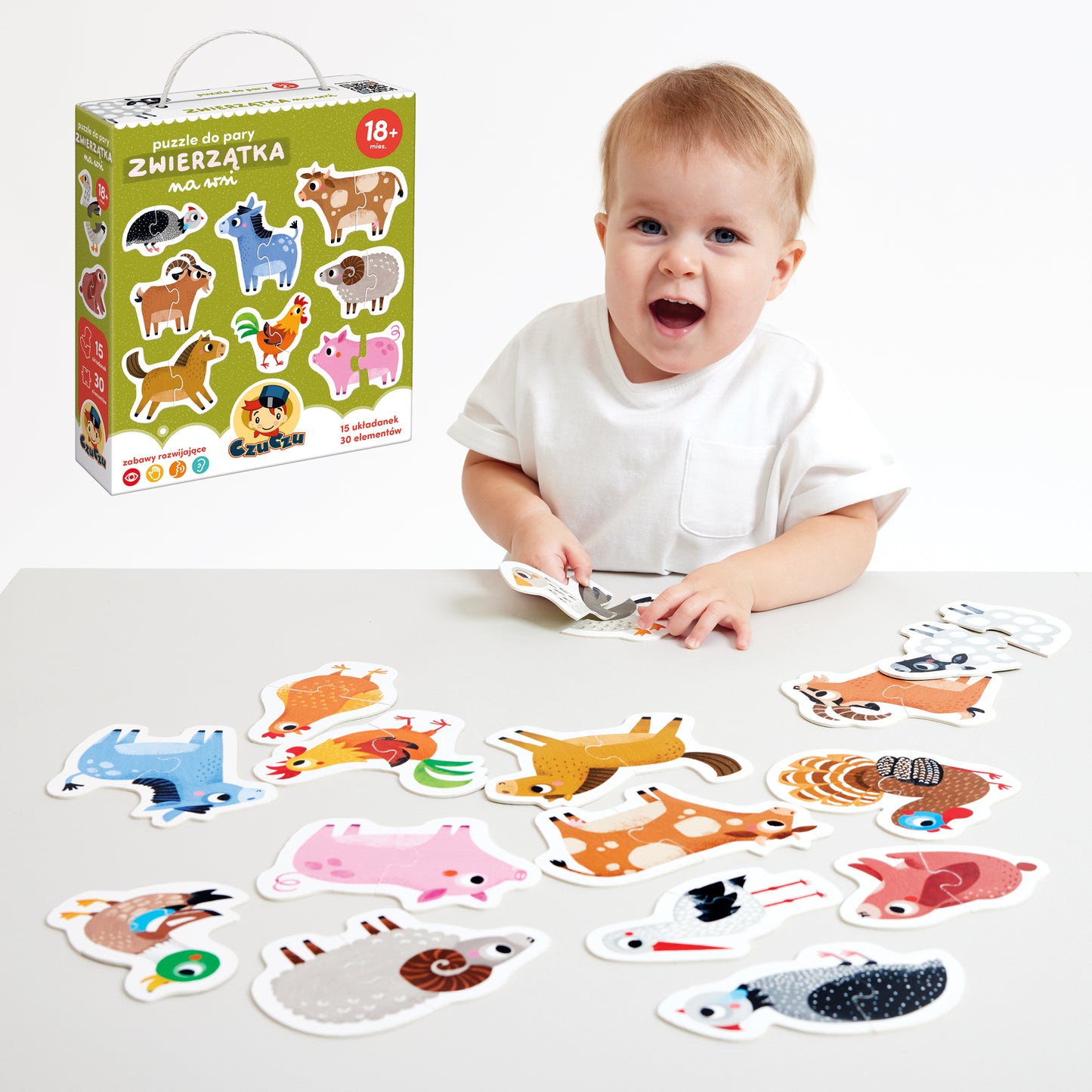 Puzzle do Pary od CzuCzu "Zwierzątka na Wsi" dla Maluszków 18m+