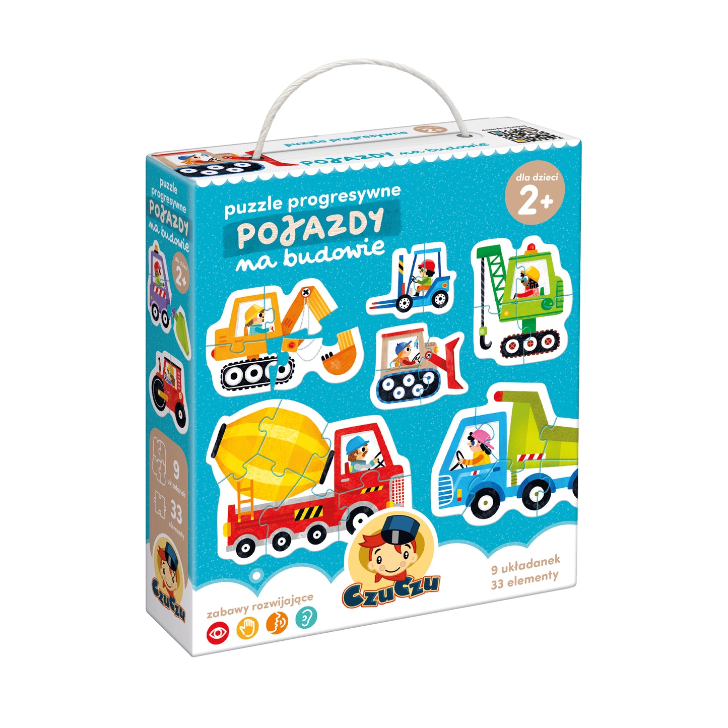 Puzzle Progresywne "Pojazdy na Budowie" dla Maluszków 2+