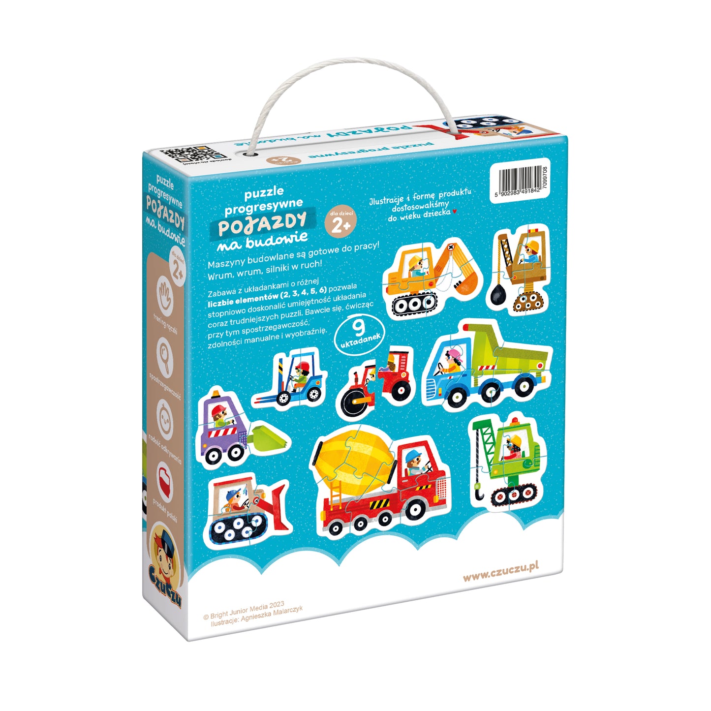 Puzzle Progresywne "Pojazdy na Budowie" dla Maluszków 2+