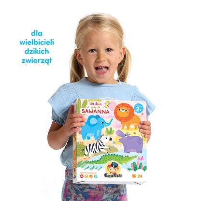 Dzikie puzzle Sawanna od CzuCzu dla Maluszków 2+
