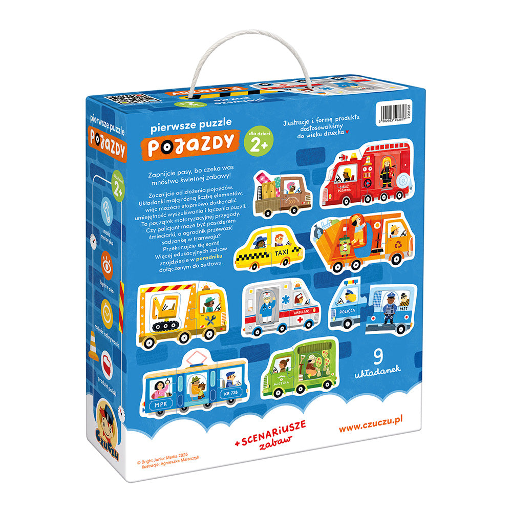 Pierwsze Puzzle Pojazdy od CzuCzu dla Maluszków 2+