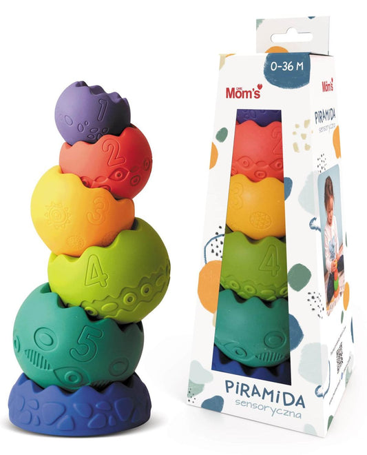 Pastelowa Piramida Sensoryczna od Mom`s Care 0+