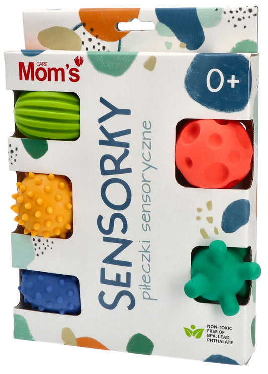 Kolorowe Piłeczki Sensoryczne "Sensorky" od Mom`s Care 5 sztuk, 0+