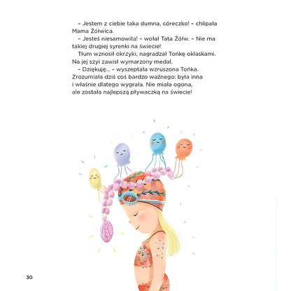 Syrenka bez ogonka książka dla dzieci ilustracje syrenki Tońki.