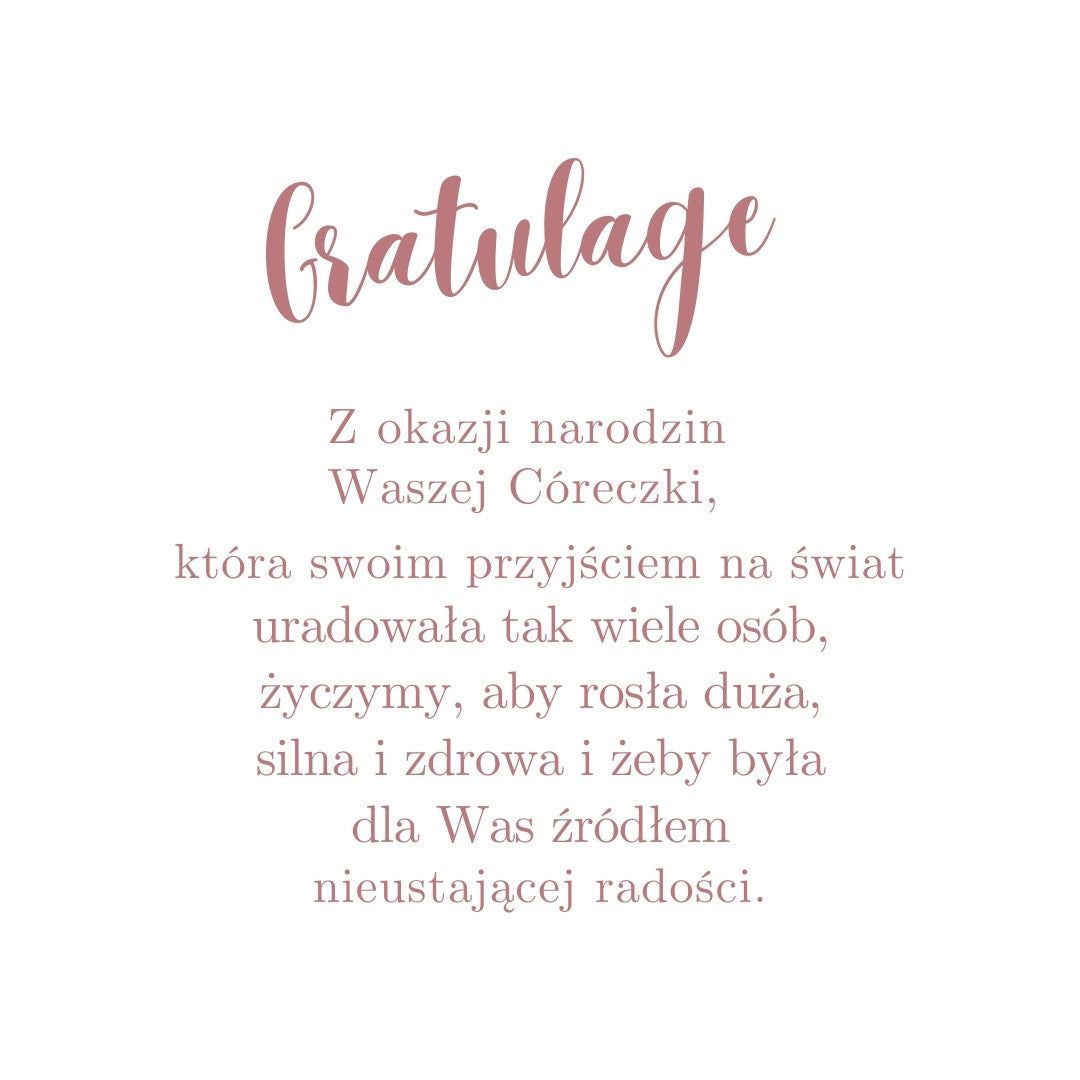 Kartka Okolicznościowa z Okazji Narodzin Córeczki od Armin Style (GM-0461) - życzenia.