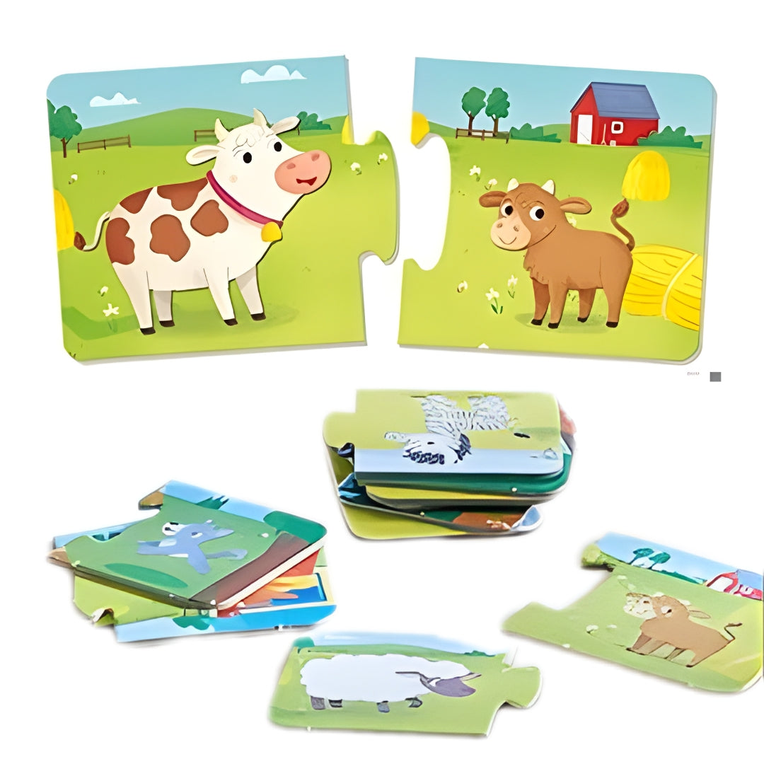 Elementy gry Logic Mama i ich dzieci – duże puzzle z wypustkami