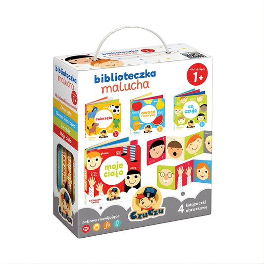 CzuCzu Biblioteczka malucha – zestaw 4 książeczek harmonijek dla dzieci 18m+
