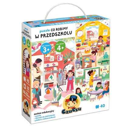 Puzzle CzuCzu Co robimy w przedszkolu - zestaw puzzli edukacyjnych dla dzieci 3–4 lata.