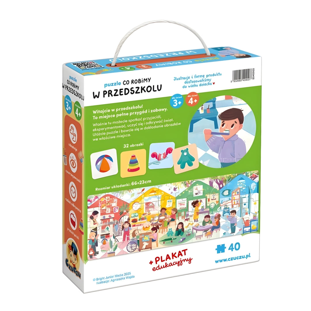 Puzzle CzuCzu Co robimy w przedszkolu - zestaw puzzli edukacyjnych dla dzieci 3–4 lata.