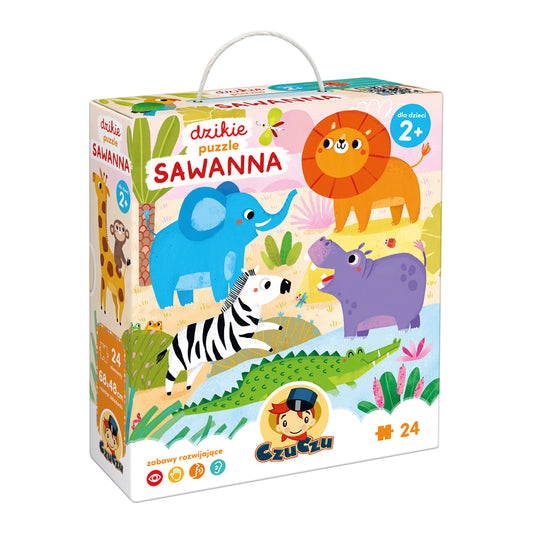 Dzikie puzzle Sawanna od CzuCzu dla Maluszków 2+