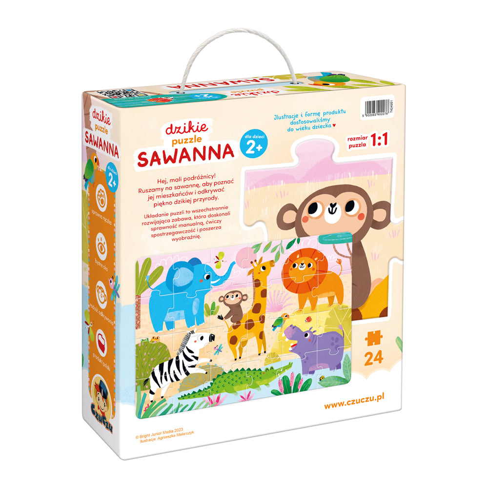 Dzikie puzzle Sawanna od CzuCzu dla Maluszków 2+