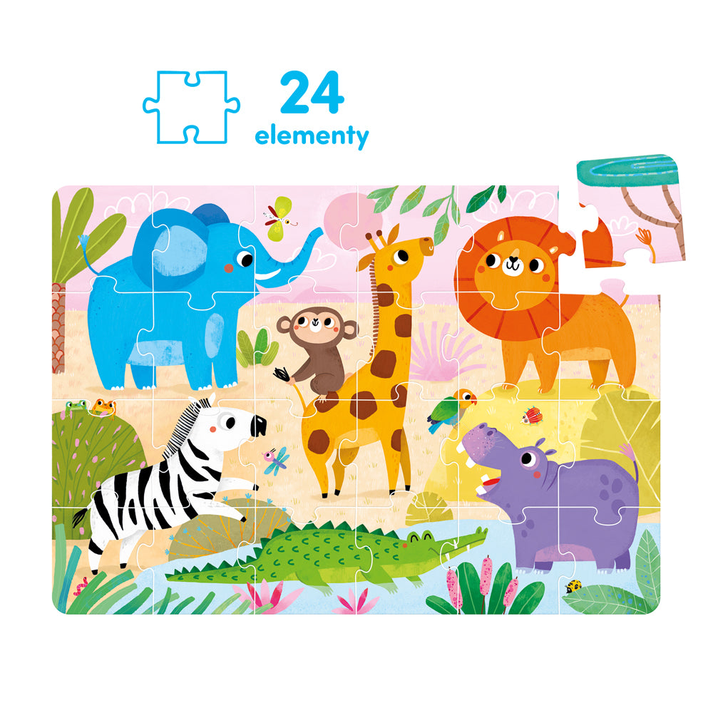 Dzikie puzzle Sawanna od CzuCzu dla Maluszków 2+