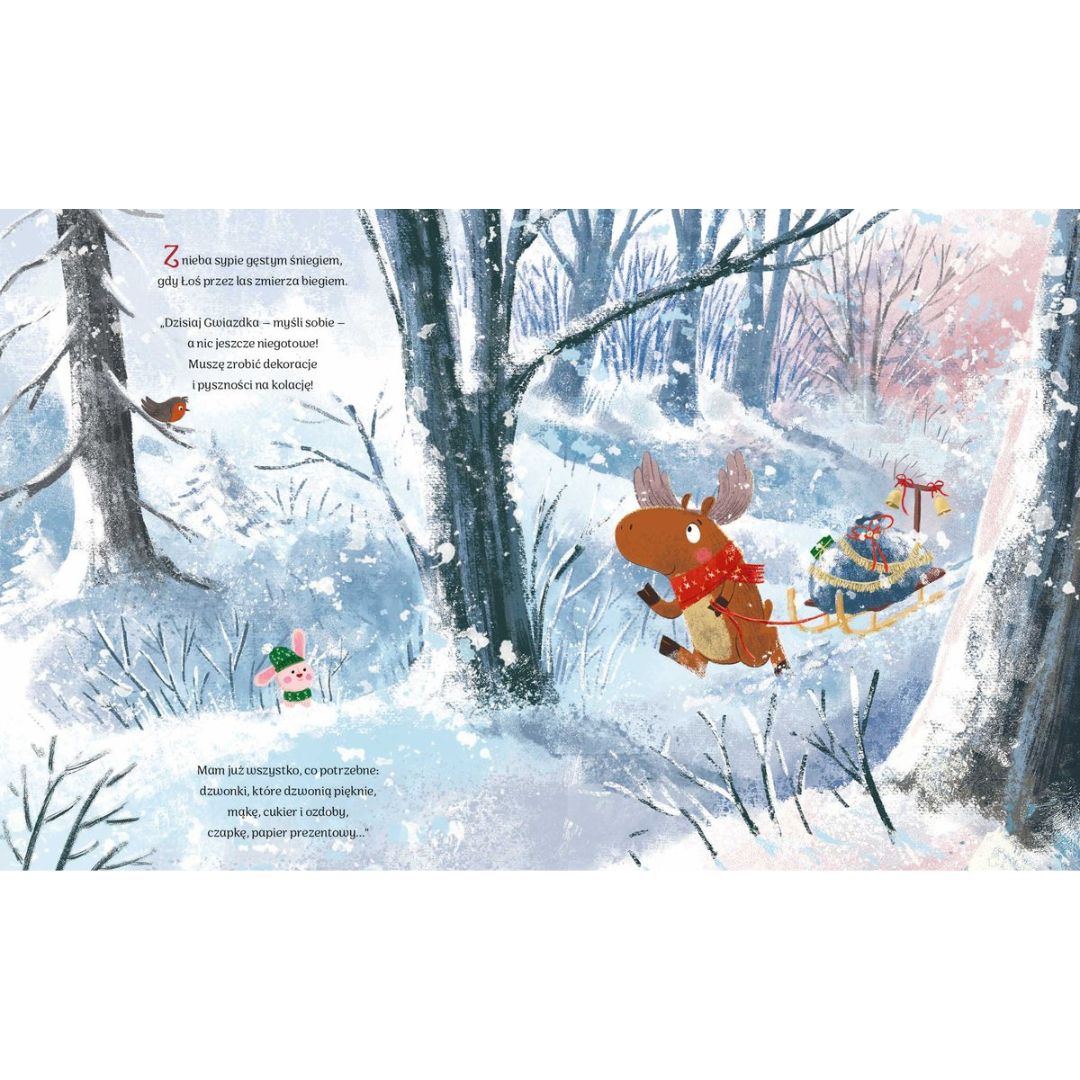 Łoś spotyka zwierzątko - ilustracja z książki „Gwiazdka w sercu”.