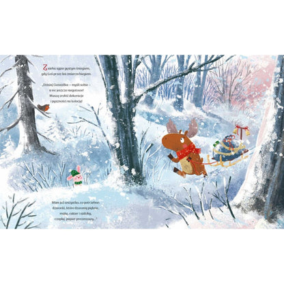 Łoś spotyka zwierzątko - ilustracja z książki „Gwiazdka w sercu”.