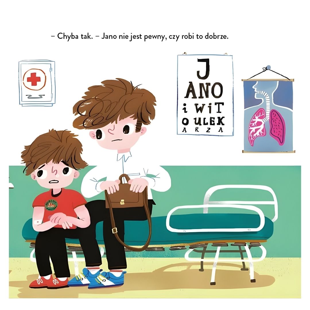 Ilustracja książki "Jano i Wito u lekarza".