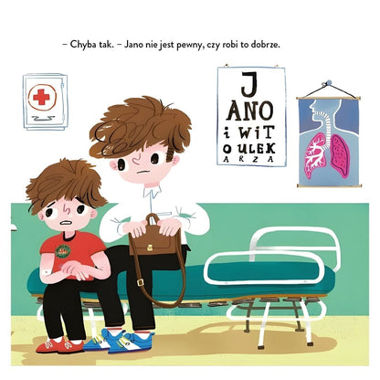 Ilustracja książki "Jano i Wito u lekarza".