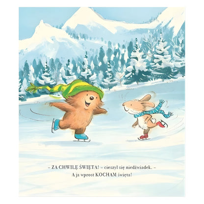 Ilustracje z książki Kocham Cię bardziej niż święta – zimowa scena.