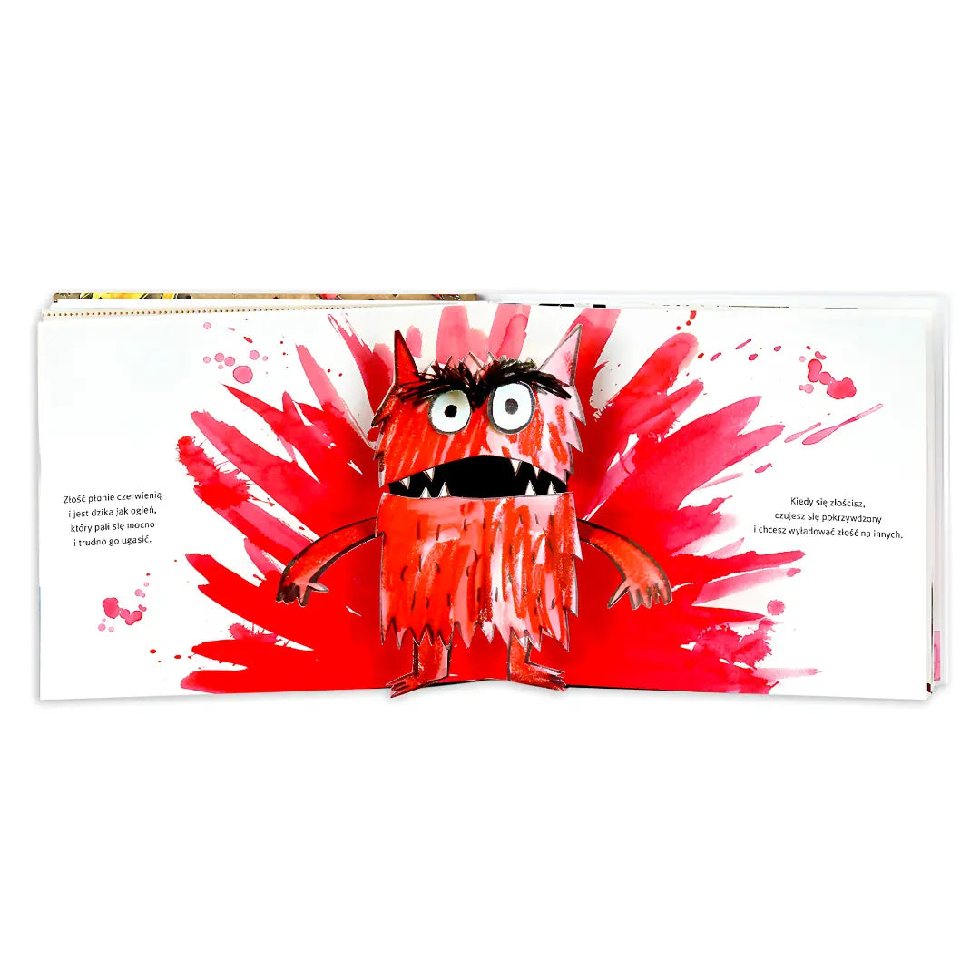 Kolorowy potwór Pop-up – wnętrze książki o emocjach - ilustracja