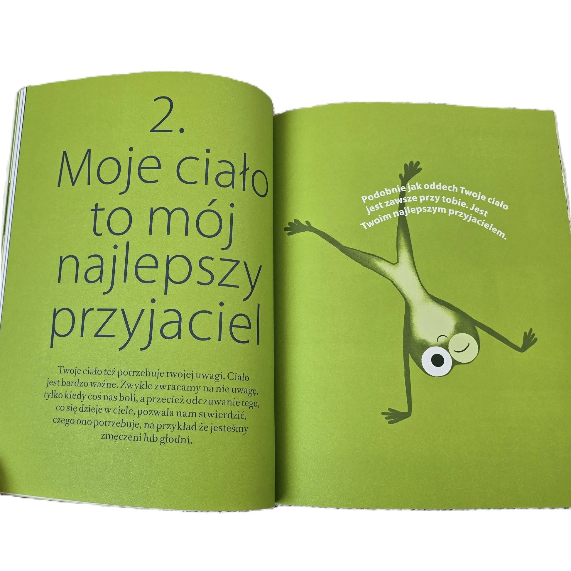 Żabka pokazuje, jak poradzić sobie ze złością i napięciem – książka Moja supermoc. Uważność i spokój żabki, wspierająca rozwój emocjonalny dziecka.