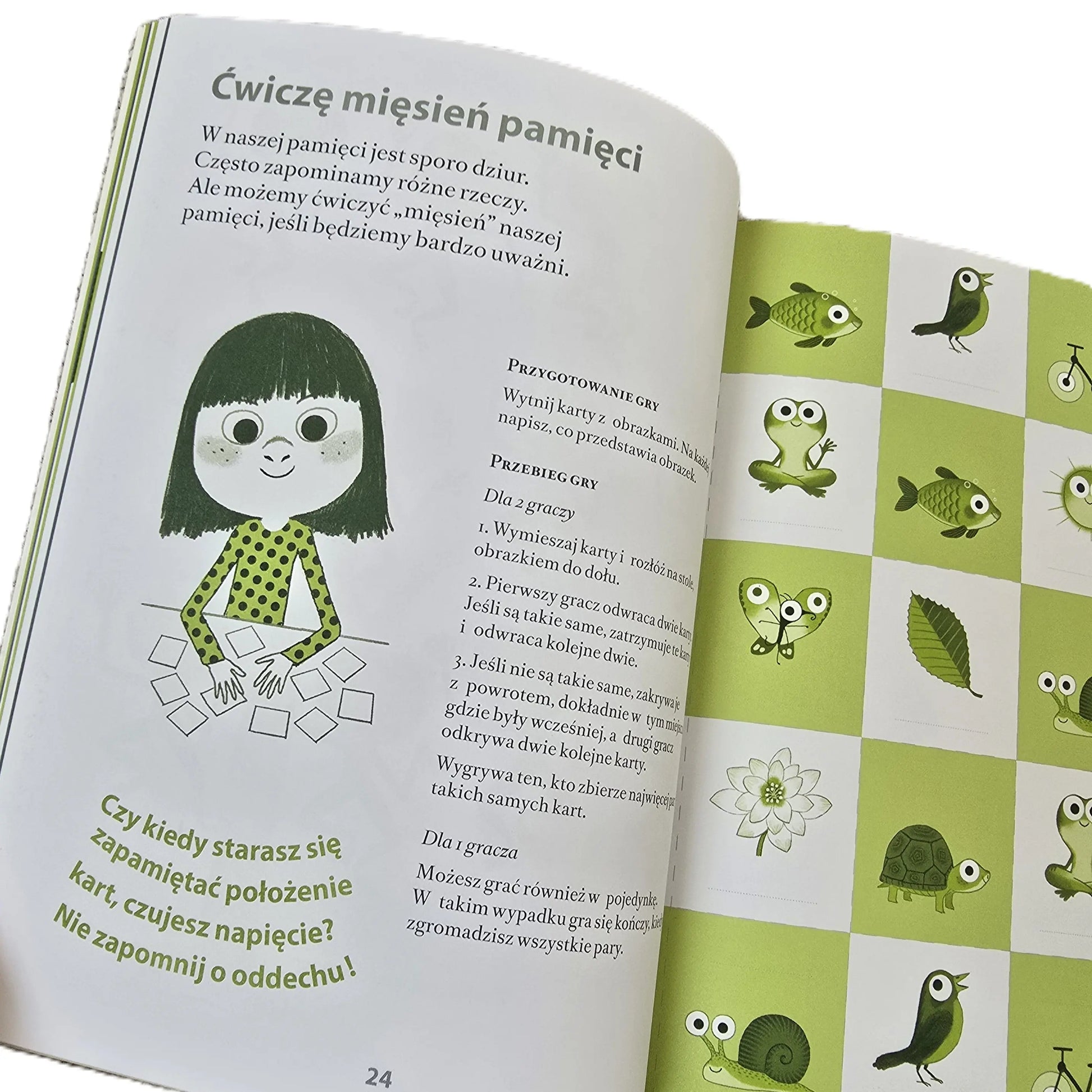 Żabka uczy dzieci, jak się zatrzymać, oddychać i poczuć spokój - fragment książki o uważności dla najmłodszych.
