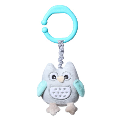 Zabawka dla dzieci z wibracją "OWL SOFIA" od Babyono. Wersja szaro-zielona.