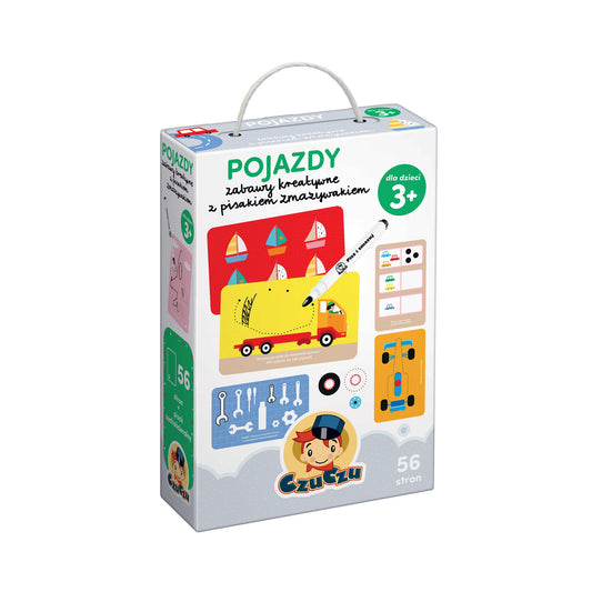 Pojazdy - Zabawy kreatywne z pisakiem zmazywakiem o d CzuCzu 3+ - opakowanie