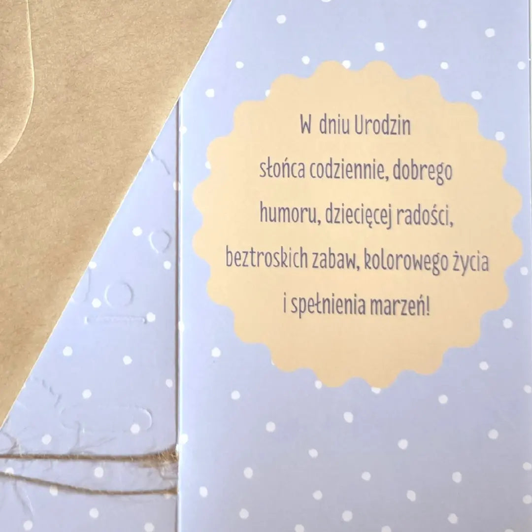 Kartka Okolicznościowa z Okazji Urodzin w kolorze niebieskim od Armin Style (DL-132) - życzenia.