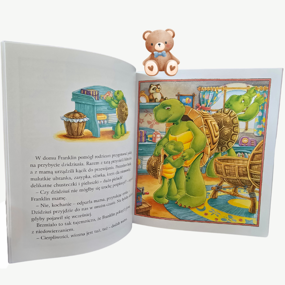 Franklin czeka na siostrzyczkę - książeczka Paulette Bourgeois Wydawnictwo Debit 3+