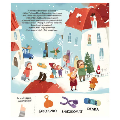 Rozkładówka książki - zabawy na śniegu.