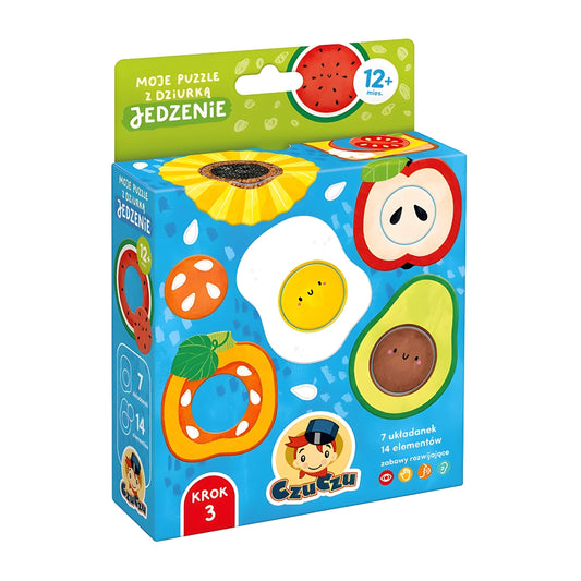 Puzzle z dziurką Jedzenie CzuCzu – pierwsze puzzle dla malucha