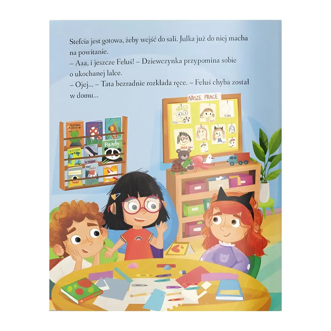 Stefcia w przedszkolu - ilustracje przedstawiające dzień w przedszkolu.
