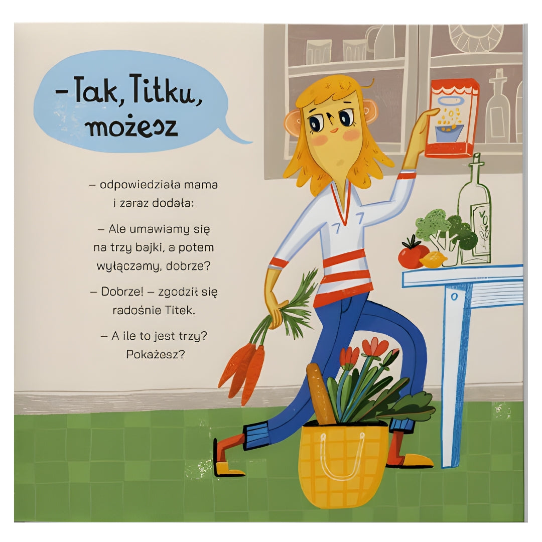 Ilustracja z książki Titek chce jeszcze jedną bajkę.