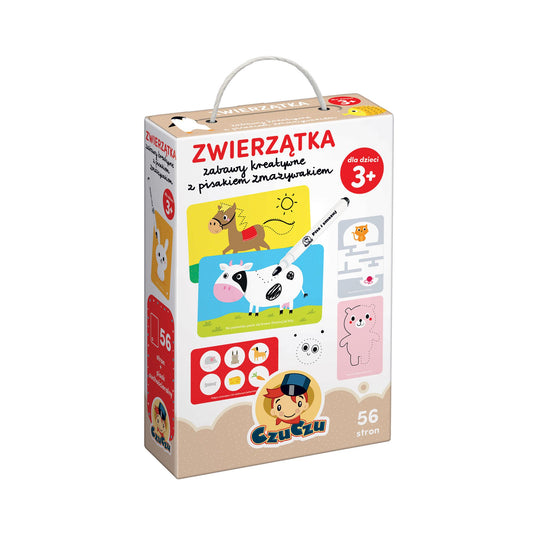 Zwierzątka - Zabawy kreatywne z pisakiem zmazywakiem od CzuCzu - opakowanie od przodu