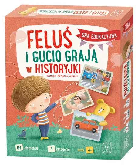 Feluś i Gucio grają w historyjki - gra edukacyjna Wydawnictwo Nasza Księgarnia 4+
