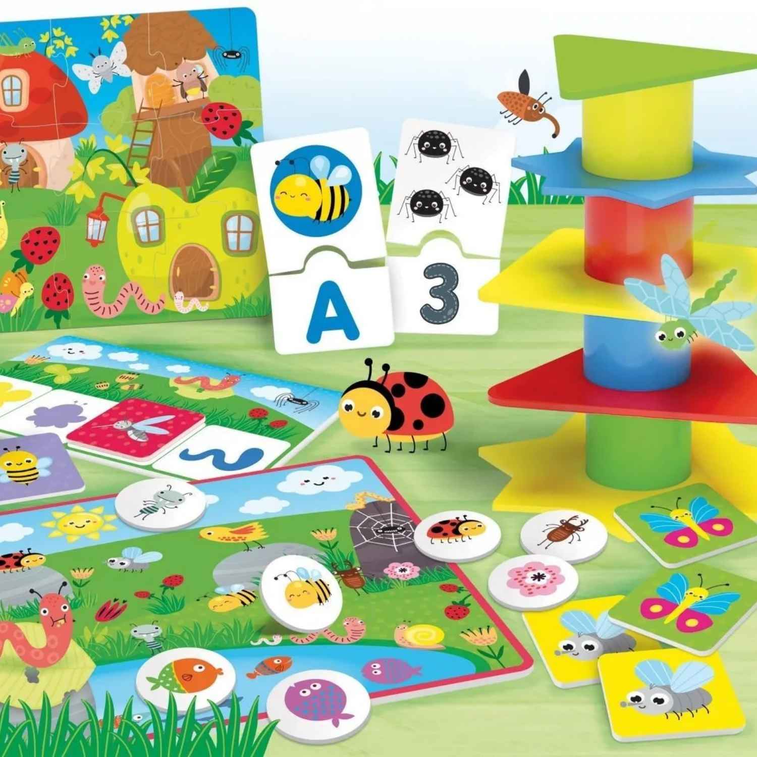 Carotina Baby kolekcja gier edukacyjnych Lisciani elementy do dopasowywania.