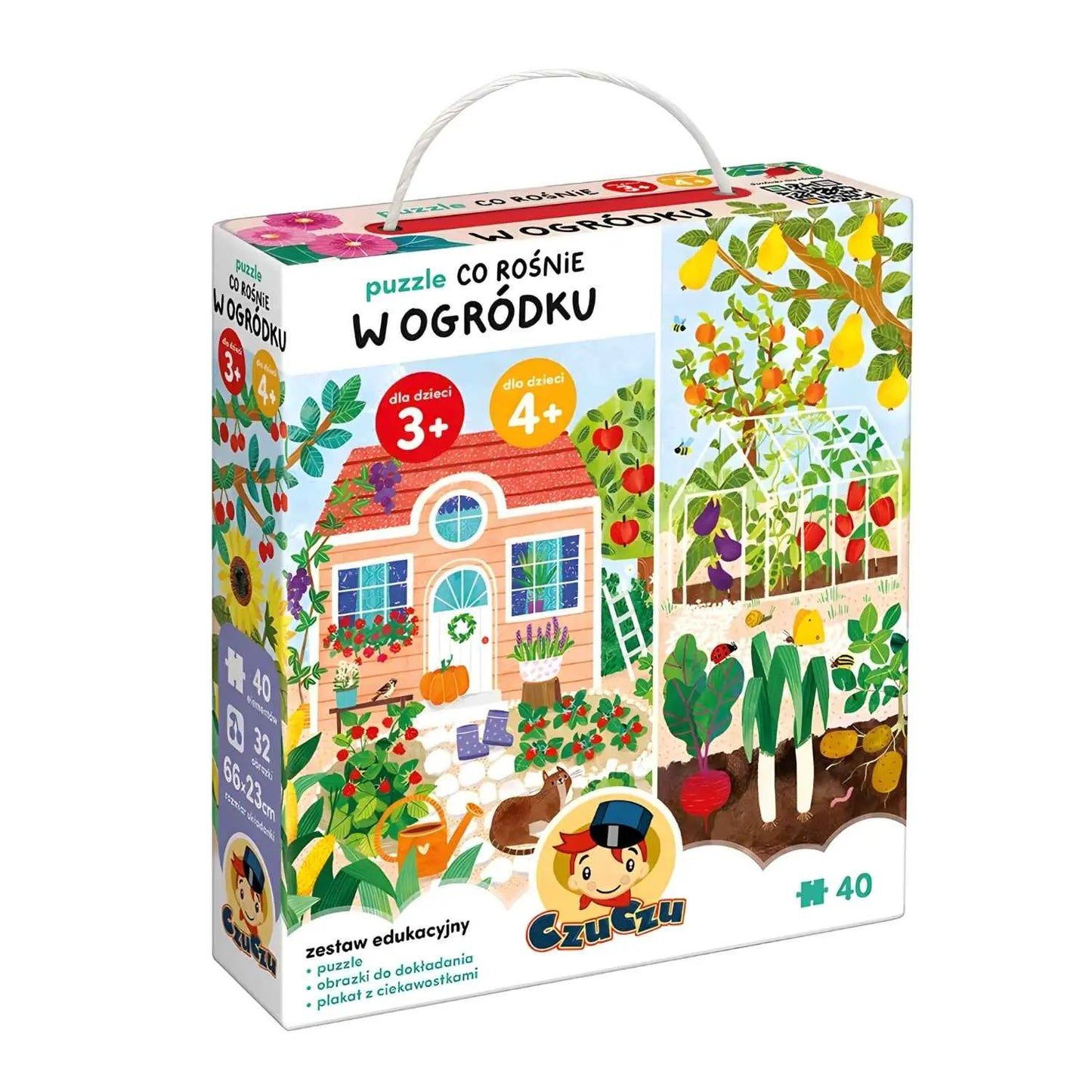 Co rośnie w ogródku puzzle edukacyjne CzuCzu układanka dla dzieci 3+.
